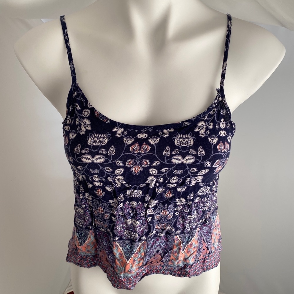 Mudd cropped multicolor flowy tank